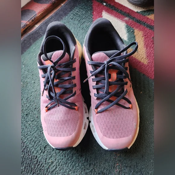 On Running Women's Athletic Shoes in Pink and Black - Picture 8 of 9